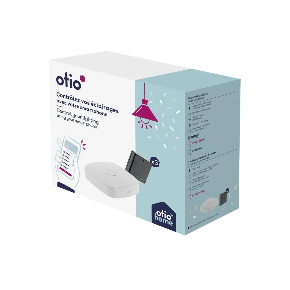 Otio Starter Kit éclairage Connecté Avec Passerelle WIFI + 3 Modules écl... 3 Otio Starter Kit éclairage Connecté Avec Passerelle WIFI + 3 Modules écl...