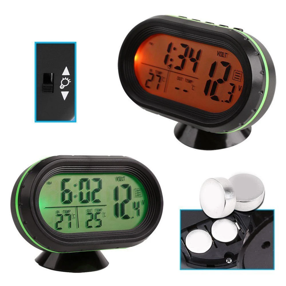 Marque Generique 12v Voiture Thermomètre Numérique Voltmètre Horloge Moniteur D'alar... 6 Marque Generique 12v Voiture Thermomètre Numérique Voltmètre Horloge Moniteur D'alar... – Image 4