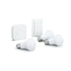 Philips Hue Pont De Connexion + Dim Switch + 3 Ampoules E27 White 7 Philips Hue Pont De Connexion + Dim Switch + 3 Ampoules E27 White -Nuki Magasin 8718696728987