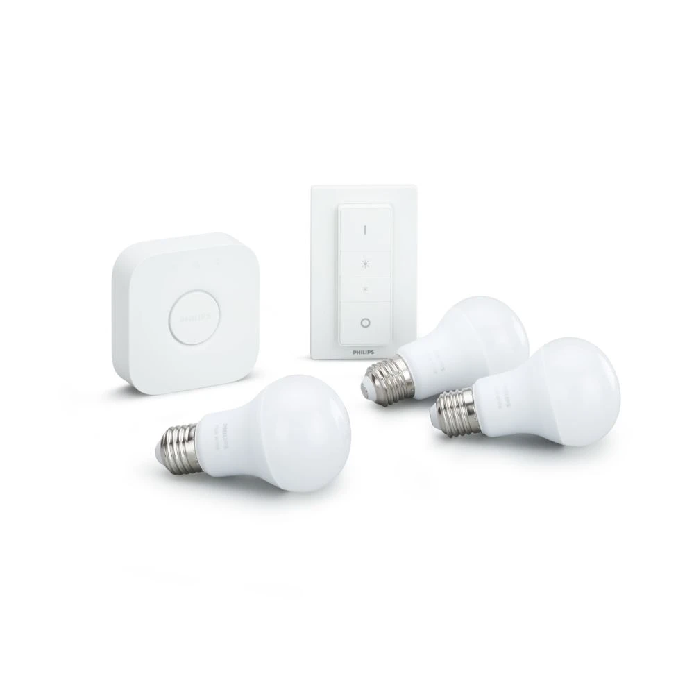 Philips Hue Pont De Connexion + Dim Switch + 3 Ampoules E27 White 5 Philips Hue Pont De Connexion + Dim Switch + 3 Ampoules E27 White – Image 3