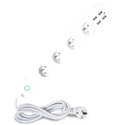 Voltman Bloc Multiprise 16A Connecté 4 Prises 2P+T Et 4 USB Avec Compteur De ...