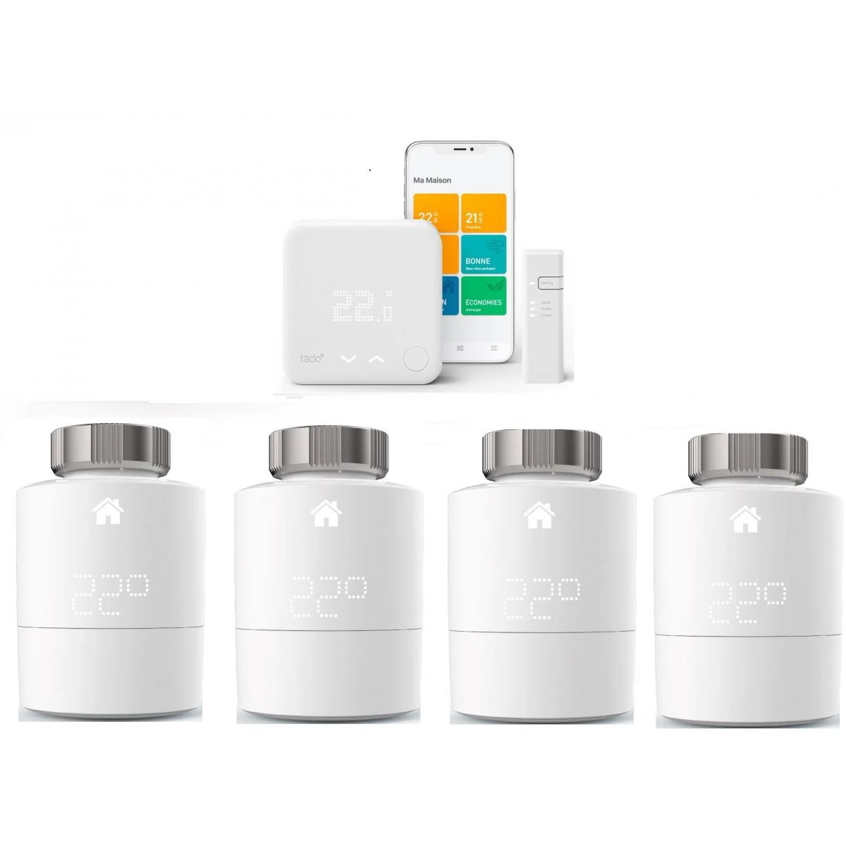 Tado Kit De Démarrage V3+ - Thermostat Intelligent + Bridge Internet + 4x ... 3 Tado Kit De Démarrage V3+ - Thermostat Intelligent + Bridge Internet + 4x ...