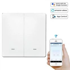 Wewoo Commutateur Intelligent à 2 Boutons Interrupteur Mural Blanc