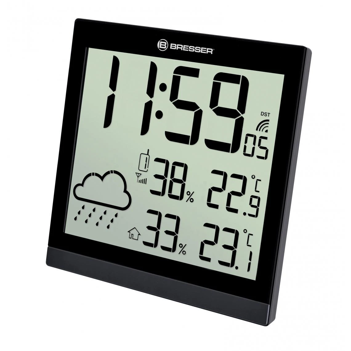 Bresser Horloge Murale Noire Avec Grand écran LCD Et Prévisions Météos 24h... 3 Bresser Horloge Murale Noire Avec Grand écran LCD Et Prévisions Météos 24h...