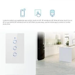 Wewoo Interrupteur Connecté Sans Fil Touch Mural En Verre Trempé, 2 Voies,... -Nuki Magasin interrupteur connecte sans fil touch mural en verre trempe 2 voies 120 mm compatible avec alexa et google home ac 90v 250v 2a prise us 10551806 27403116 1140x1140