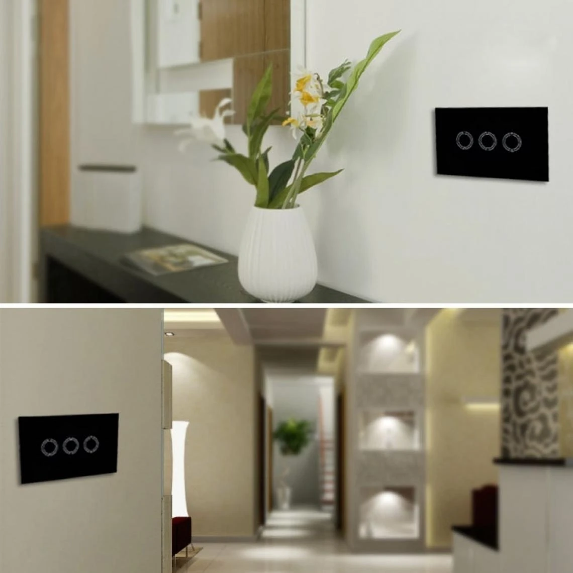 Wewoo Interrupteur Sans Fil Blanc 120mm Verre Trempé Panneau Mural Smart Ho... 6 Wewoo Interrupteur Sans Fil Blanc 120mm Verre Trempé Panneau Mural Smart Ho... – Image 4