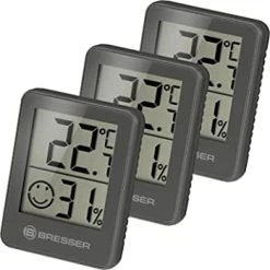 Bresser Lot De 3 Thermomètres Et Hygromètres Avec Affichage LCD Noir - Bress...