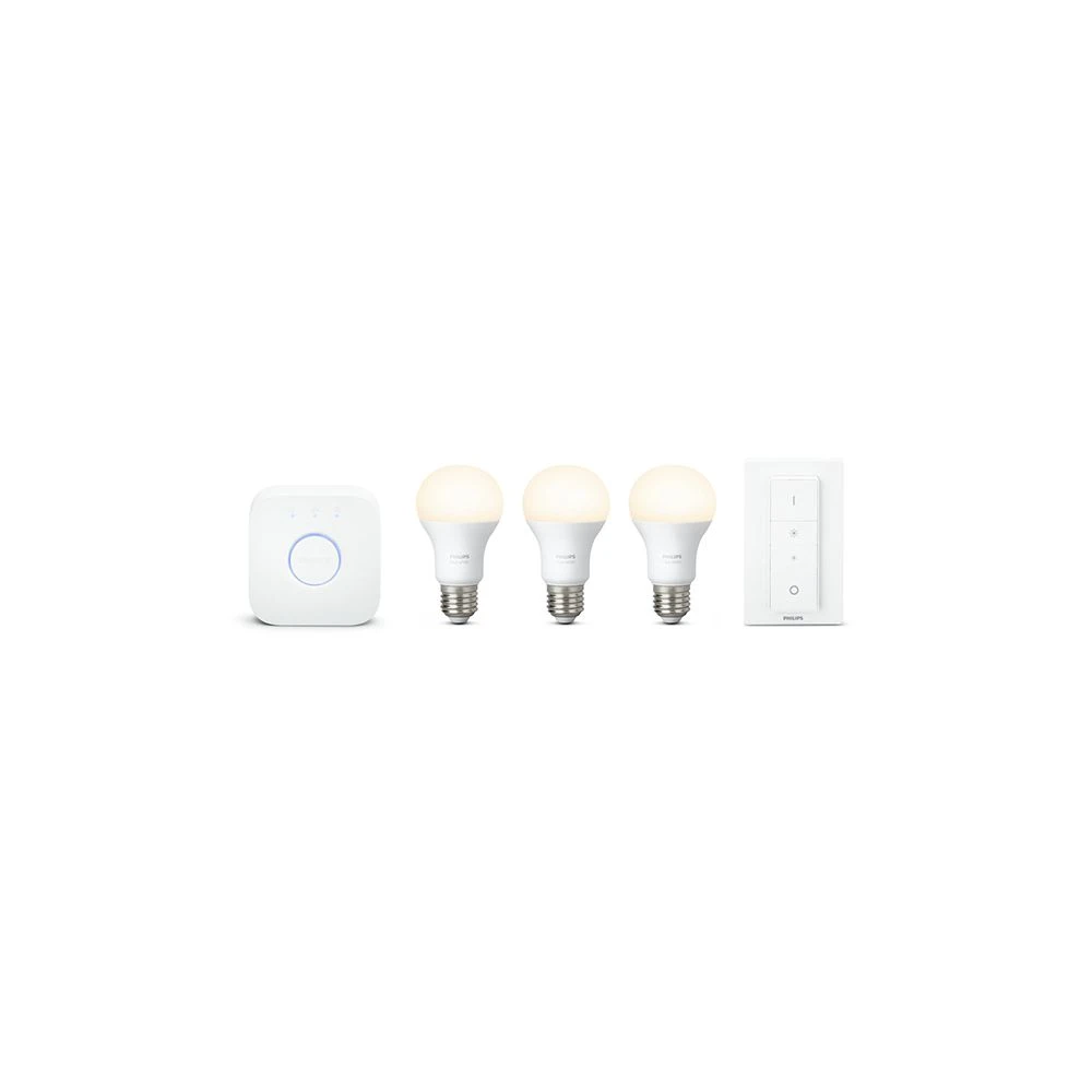 Philips Hue Pont De Connexion + Dim Switch + 3 Ampoules E27 White 4 Philips Hue Pont De Connexion + Dim Switch + 3 Ampoules E27 White – Image 2