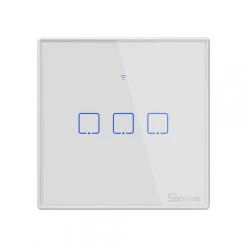 Wewoo Sonoff T2 Touch Interrupteur Mural En Verre Trempé1 Section3 Voies 86...