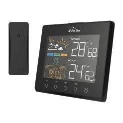 Purline Station Météo Avec Capteur Extérieur Et Sorties USB