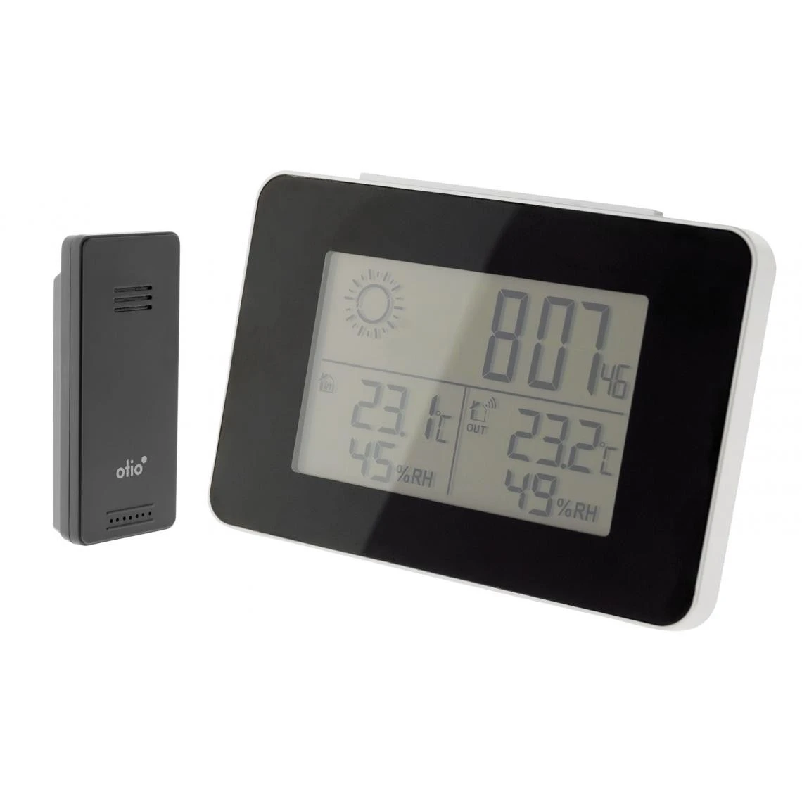 Otio Station Météo N&B Prévisions à 24h Avec Capteur Sans Fil Noir - Ot... 4 Otio Station Météo N&B Prévisions à 24h Avec Capteur Sans Fil Noir - Ot... – Image 2