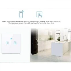 Wewoo WS-EU-02 EWeLink APP & Touch Control 2A Interrupteur Mural Intelligent... -Nuki Magasin ws eu 02 ewelink app et touch control 2a interrupteur mural intelligent avec panneau en verre trempe 2 voies 2 voies ca 90v 250v eu plug 10551864 27403386 1140x1140